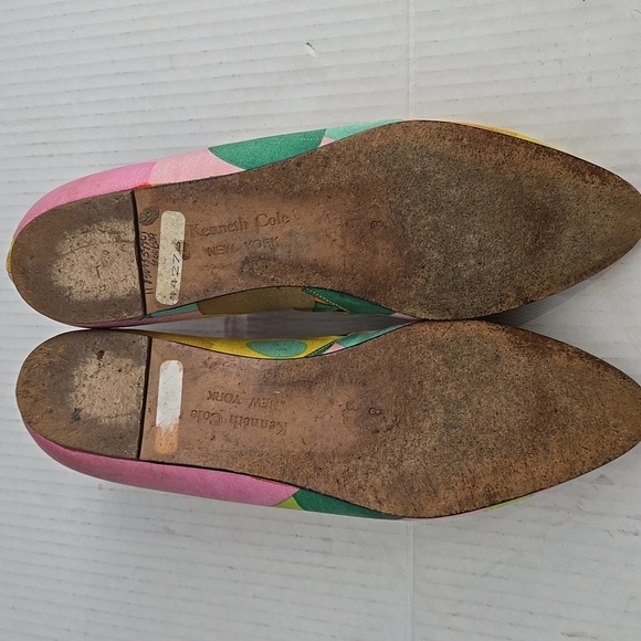 Vintage Kenneth Cole New York Art to Wear Multicolor Geometric Print Flats 8 - Picture 10 of 14